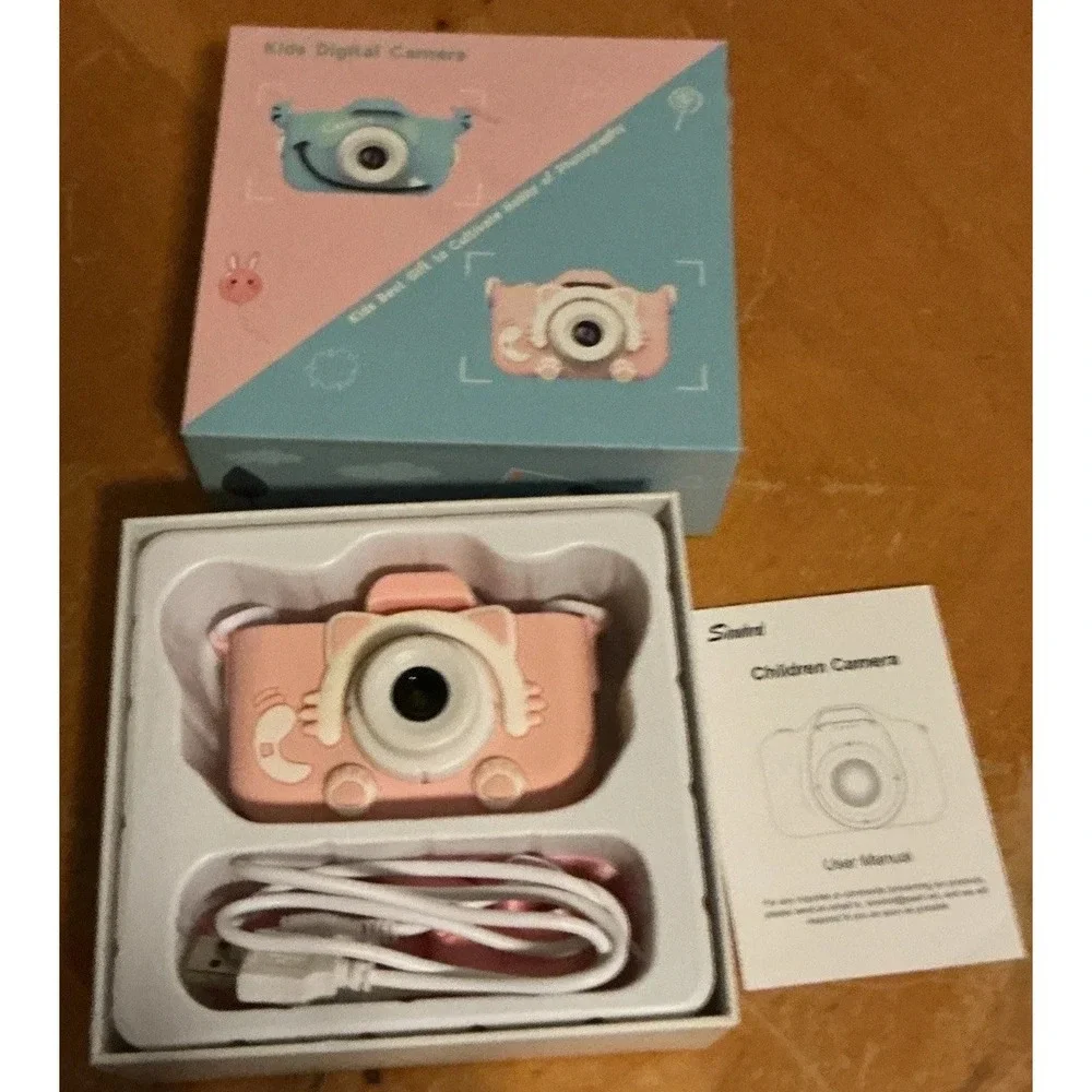 Kids Digital Camera Children LCD HD Rechargeable Pink Woof Good Dog New Open Box